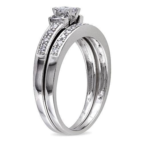 Loveblooms™  Multi-Shape 1/3ctw. Diamonds Bridal Ring Set