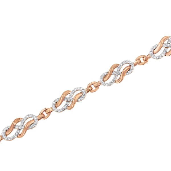 Haus of Brilliance 10kt. Rose Gold 1ct. Diamond Infinity Bracelet