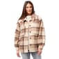 Plus Size Democracy Blouson Sleeve Sherpa Jacket Patch Pockets - image 1