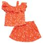 Girls &#40;4-6x&#41; Insta Girl&#40;R&#41; Knit Neon Floral Top & Skort Set - image 1