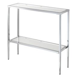 Convenience Concepts Nadia Glass Chrome Entryway Hall Table