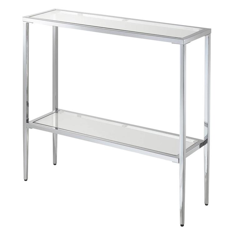 Convenience Concepts Nadia Glass Chrome Entryway Hall Table