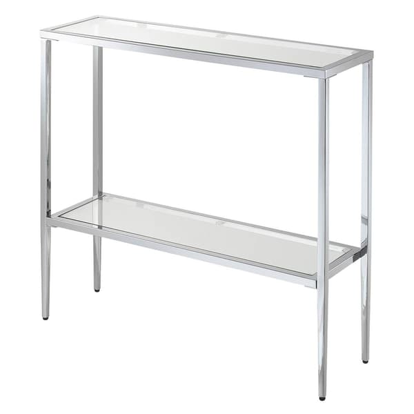 Convenience Concepts Nadia Glass Chrome Entryway Hall Table - image 