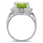 White Gold White Sapphire & Peridot Cocktail Ring w/ Diamonds - image 4