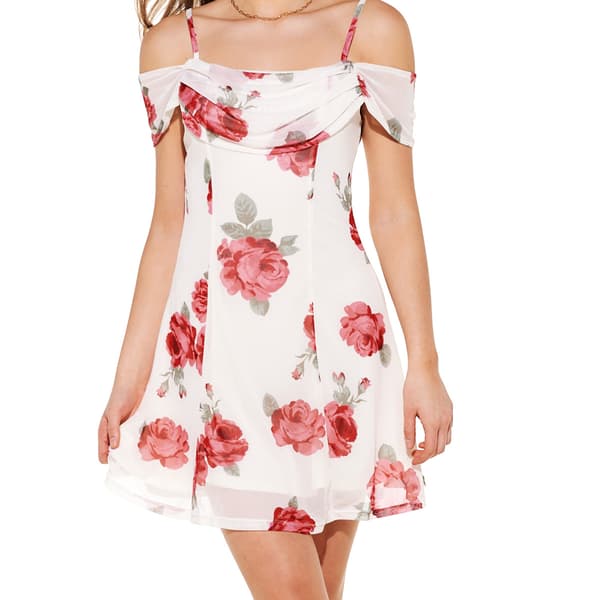Juniors No Comment Goddess Garden Off The Shoulder A-Line Dress