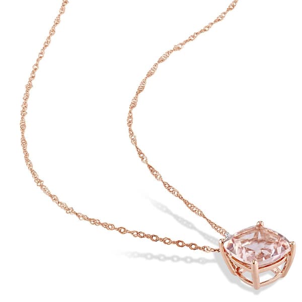 Gemstone Classics™ 14kt. Rose Gold Cushion-Cut Pendant