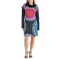 Womens 24/7 Comfort Apparel Cowl Neck Long Sleeve Geo Shift Dress - image 1