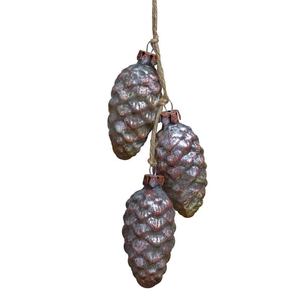 Northlight Seasonal Rust Mercury Christmas Pine Cone Ornament - image 
