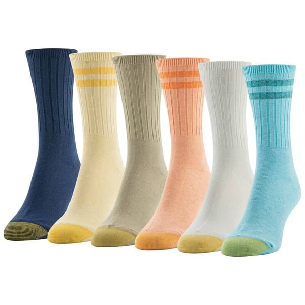 Womens Gold Toe&#40;R&#41; 6pr. Ribbed Crew Socks - image 