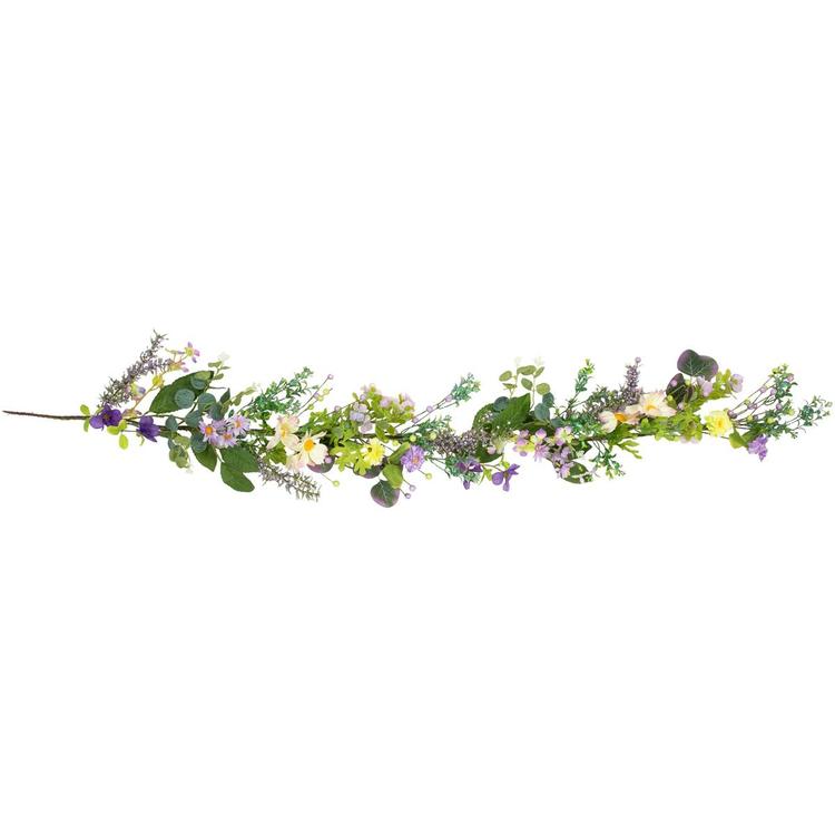 Northlight Seasonal Daisy & Mixed Foliage Floral Spring Garland