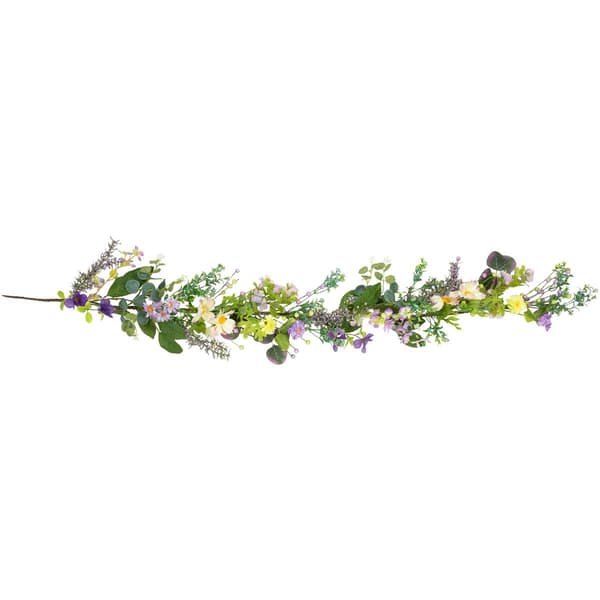 Northlight Seasonal Daisy & Mixed Foliage Floral Spring Garland