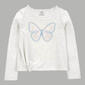 Girls Carter''s&#40;R&#41; Long Sleeve Marled Embroidered Butterfly Tee - image 1