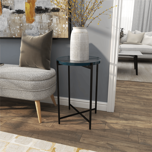 9th & Pike® Contemporary Black Metal Accent Table