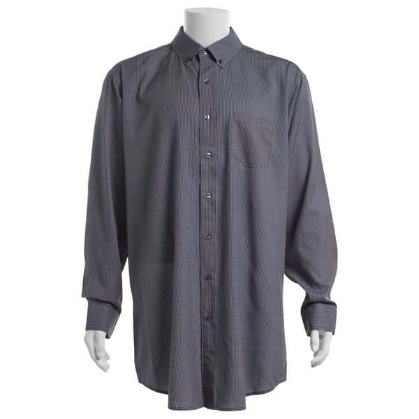 Mens Big & Tall Christian Aujard Dress Shirt - Black Check - image 