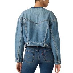Womens Levi''s® 90s Collarless Cropped Trucker Denim Jacket