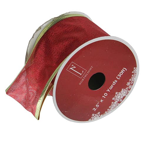 Northlight Seasonal 12pk. Red & Gold Wired Ribbon