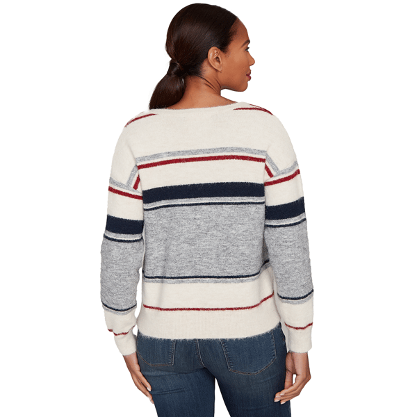 Petite Skye&#8217;s the Limit Back To Town V Neck Stripe Sweater