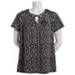 Womens Notations Short Sleeve Grommet Bar Neck Shell Blouse - image 2