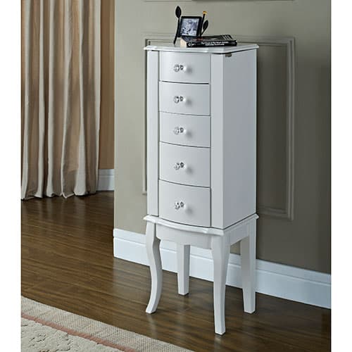 Linon Home Decor White Jewelry Armoire - image 