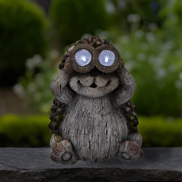 Northlight Seasonal Hedgehog w/ Binoculars Solar Garden Statue