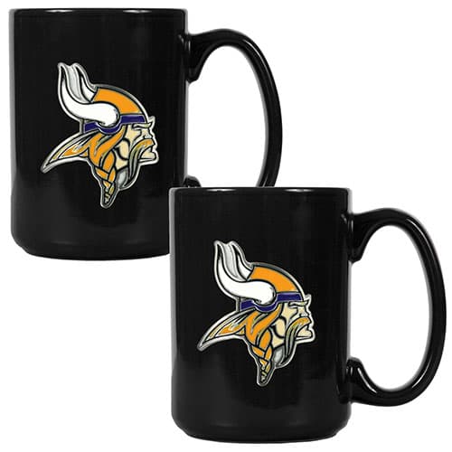 NFL Minnesota Vikings 2pc. Coffee Mug Set - Black - image 