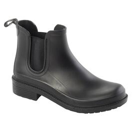 Womens Jodphur Matte Faux Fur Jelly Rain Ankle Boots