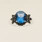 Marsala Silver Plated Marcasite/Blue Topaz Ring - image 1