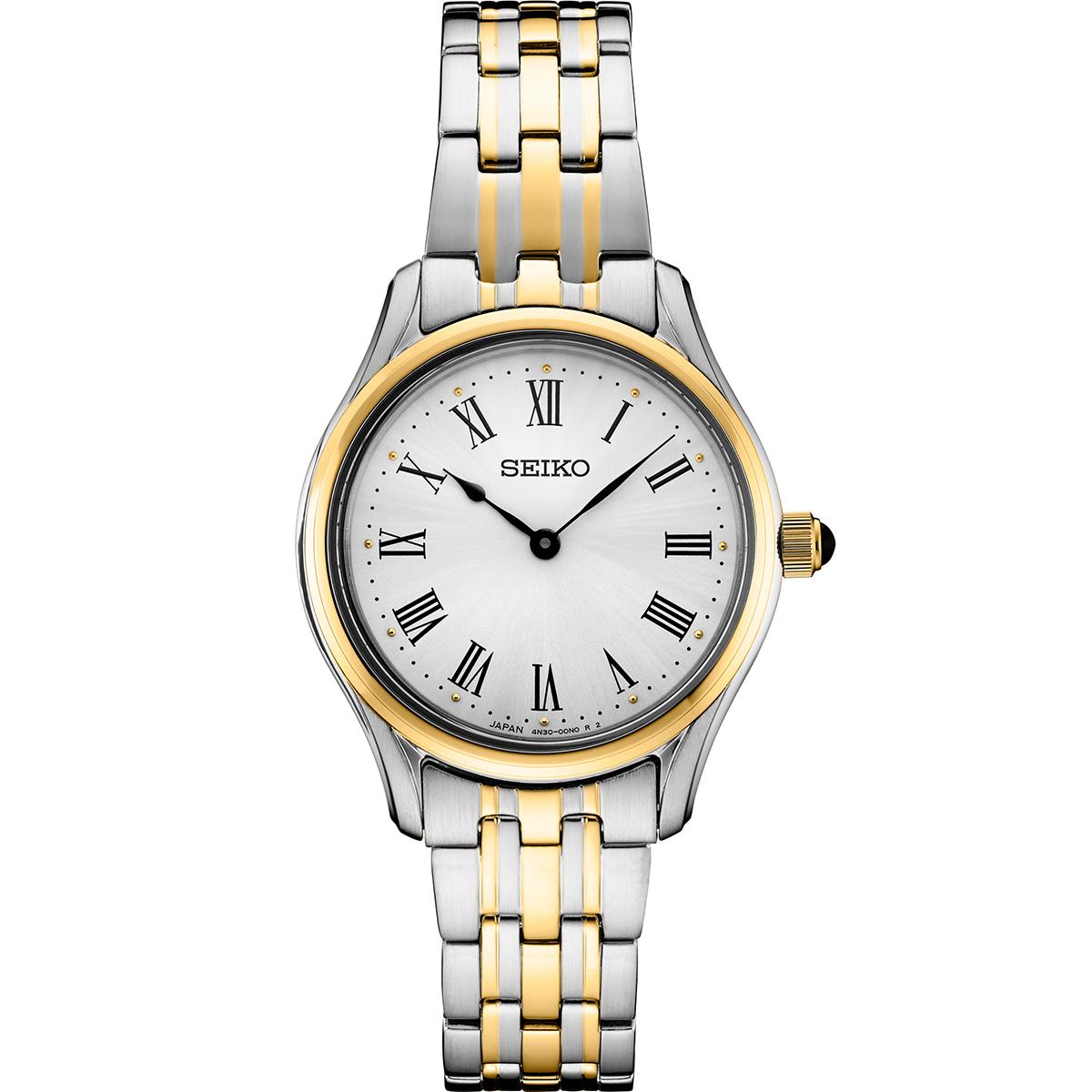 Womens Seiko Two-Tone White Dial Essentials Quartz Watch - SRW070