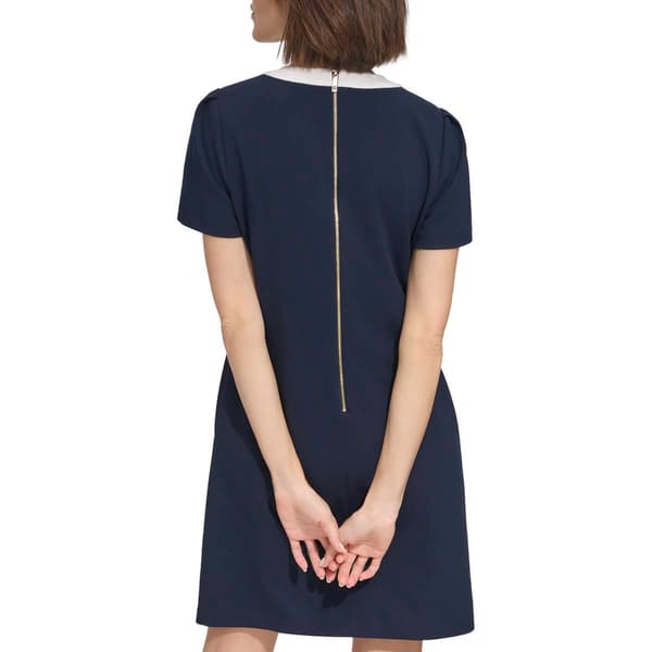 Tommy Hilfiger Women's Contrast Trim Shift Dress Blue Size 12