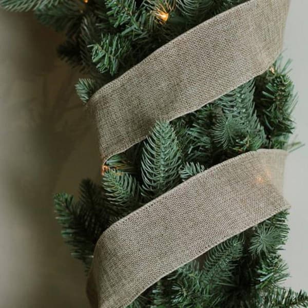 Northlight Seasonal Faded Burlap Christmas Wired Craft Ribbon