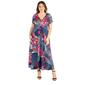Plus Size 24/7 Comfort Apparel Floral Print A-Line Maxi Dress - image 1