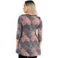 24/7 Comfort Apparel Black and Red V-Neck Swing Tunic Top - image 2
