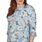 Petite Alfred Dunner Provence 3/4 Ruffle Sleeve Paisley Blouse - image 5
