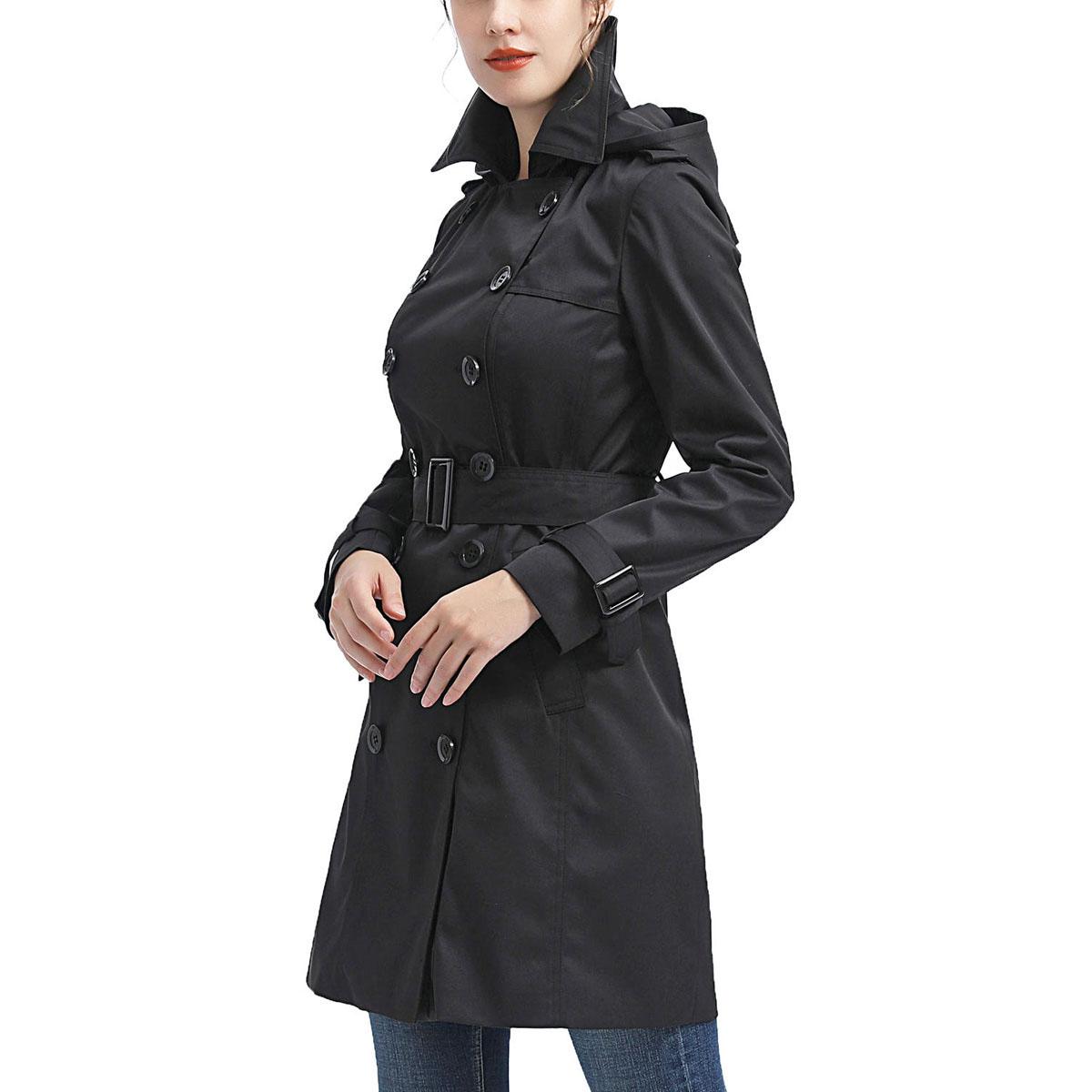 Womens BGSD Waterproof Classic Hooded Trench Coat