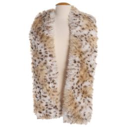 Womens Betsey Johnson Snow Leopard Faux Fur Scarf