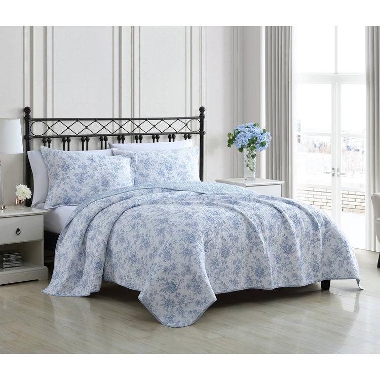 Laura Ashley® Walled Garden 136 Thread Count Reversible Quilt Set