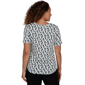 Petite Emaline Key Items Short Sleeve Abstract V Neck Blouse - image 2