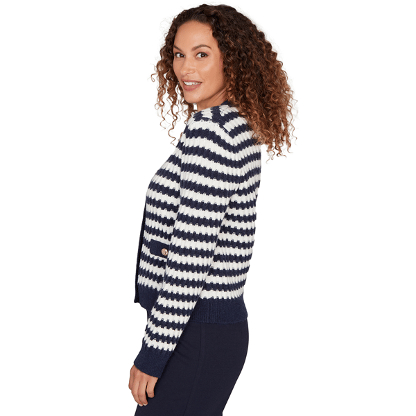 Womens Emaline Golden Nautica Zig Zag Button Front Cardigan