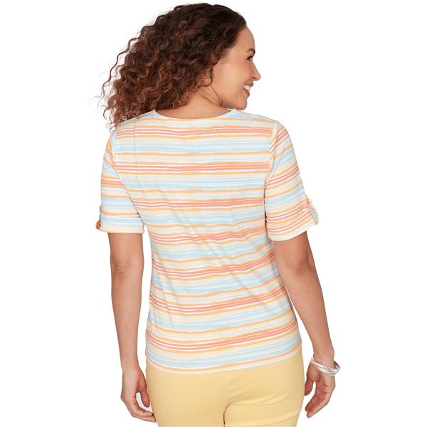 Petite Hearts of Palm Fun in the Sun Stripe Blouse