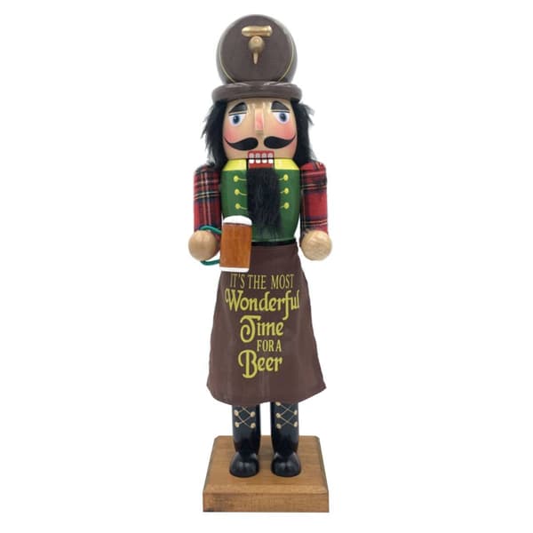 Santa''s Workshop 14in. Wonderful Time for Beer Nutcracker - image 