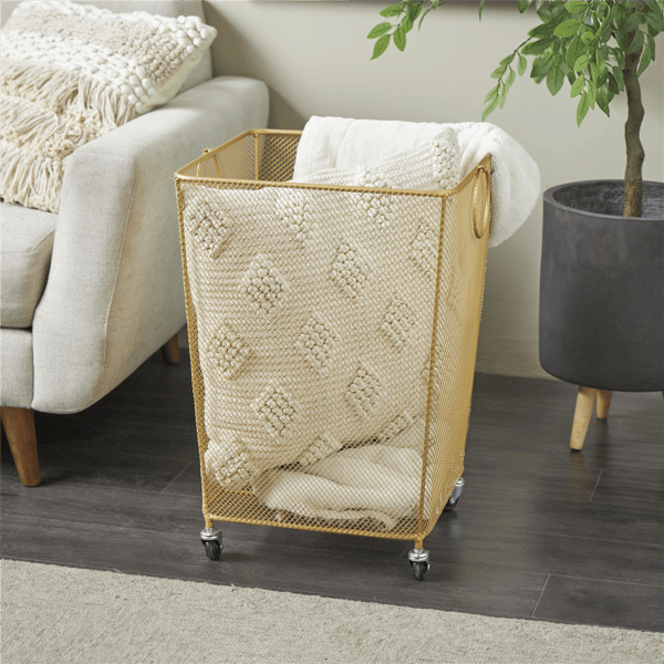 9th & Pike® Modern Gold Metal Storage Cart