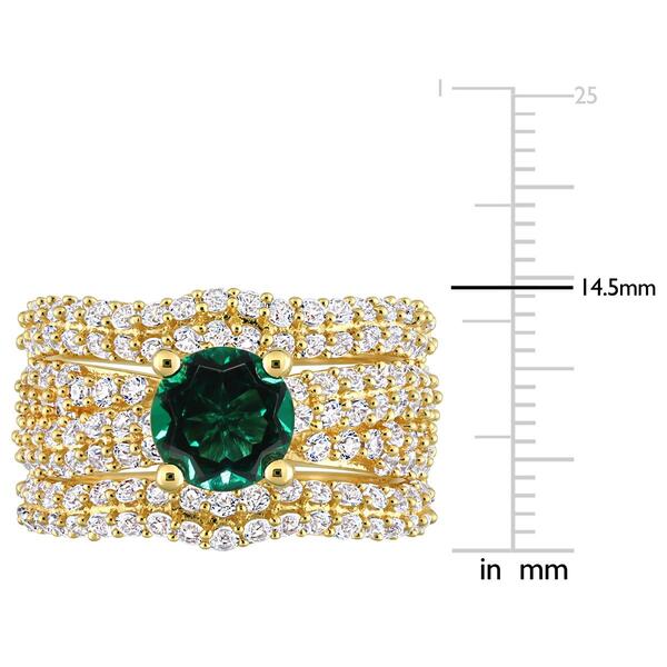 Gemstone Classics&#8482; Lab Created Emerald & Sapphire Bridal Set