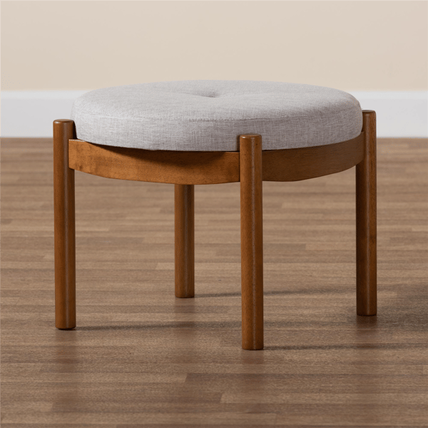 Baxton Studio Iliana Japandi Wood Ottoman Footstool