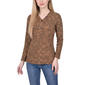 Petite NY Collection Long Sleeve Ribbed Hacci Henley Top - image 1