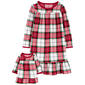 Girls Carter''s&#40;R&#41; Plaid Fleece Nightgown w/ Matching Doll Nightgown - image 1