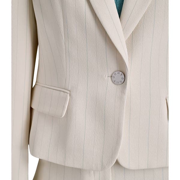 Womens DKNY Long Sleeve One Button Pinstripe Blazer