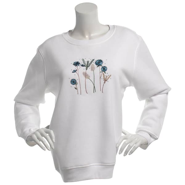 Womens Hasting & Smith Embroidered Meadow Floral Sweatshirt - image 