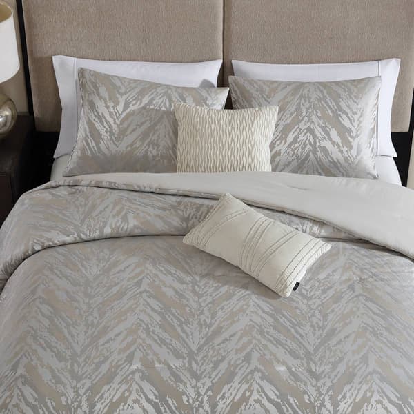 Tahari Home Halston 5pc. Taupe Jacquard Comforter Set