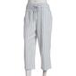 Womens Per Se Striped Linen Capri Pants-Cream/ Blue - image 1