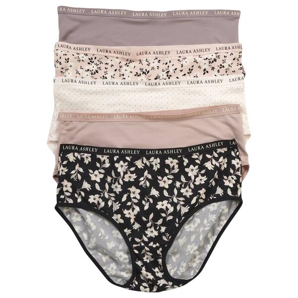 Womens Laura Ashley&#40;R&#41; 5pk. Brushed Micro Brief Panties LS3208-5PKR - image 